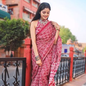 Cotton Block Print Saree